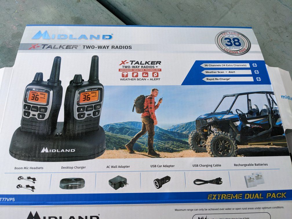 Midland X-Talker T77VP5 Two-Way Radios Walkie Talkies w/ Holsterguy Chest Harness Dual Pack