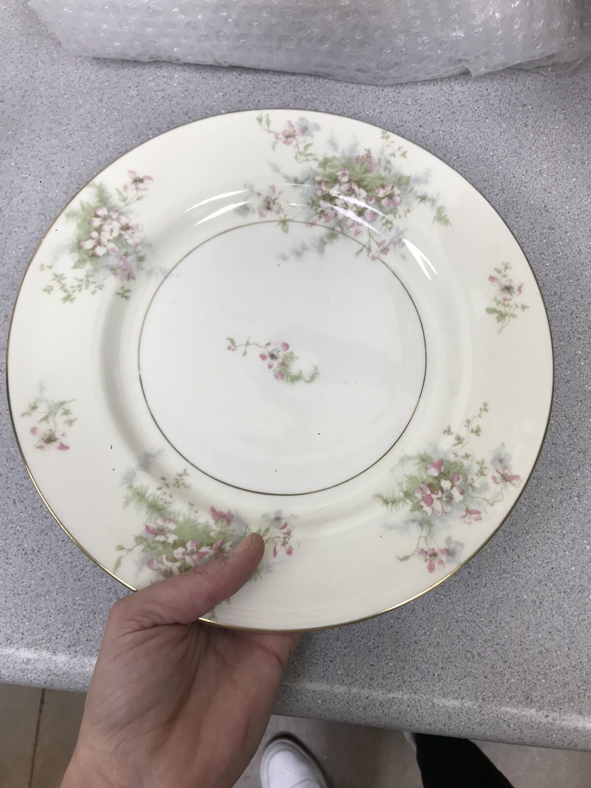 SET OF 8 THEODORE HAVILAND NEW YORK APPLE BLOSSOM 10 1/8 DINNER PLATES