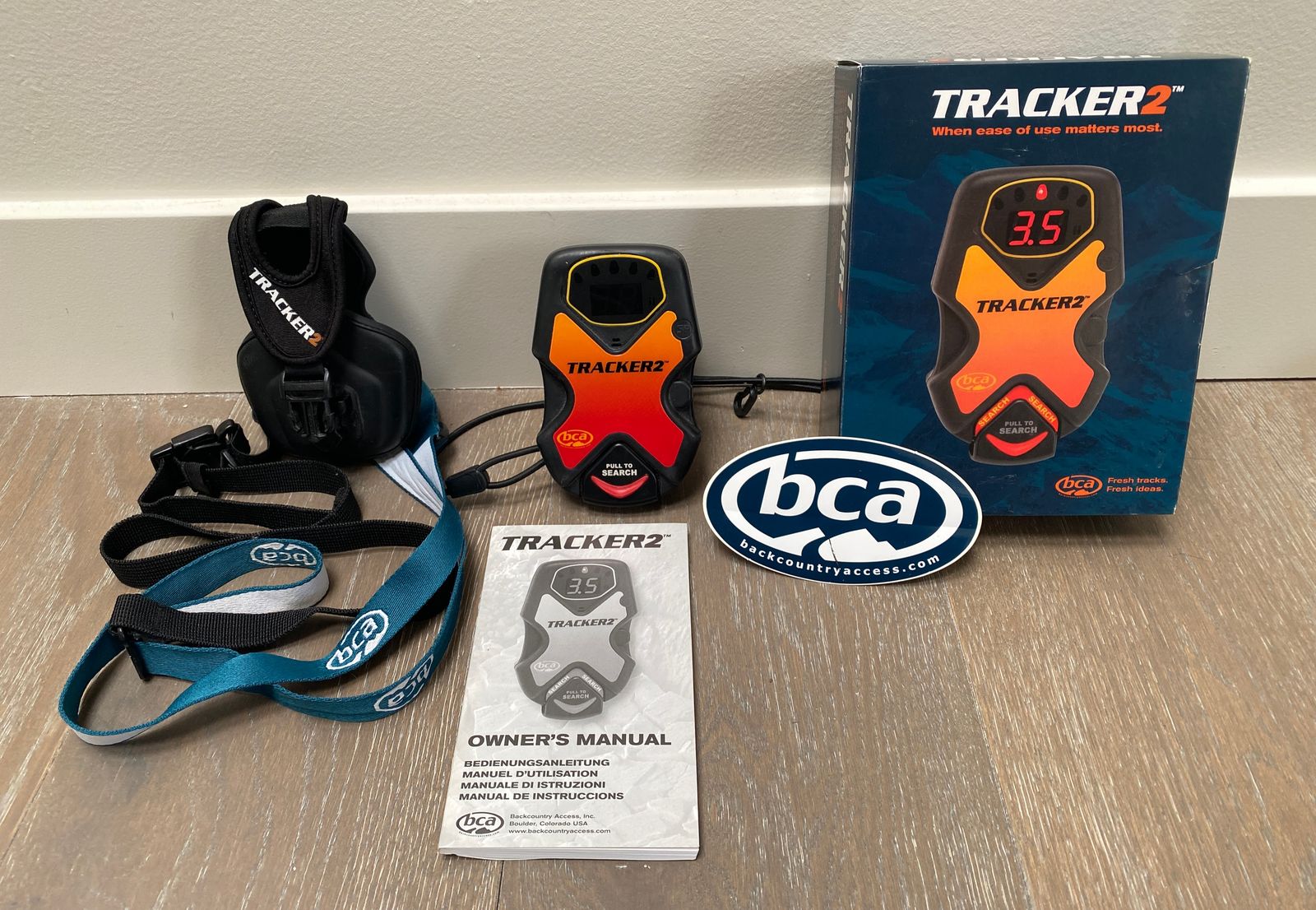 NEW with box-BCA Tracker2 Avalanche Transceiver Beacon-holster-instructions-TESTED