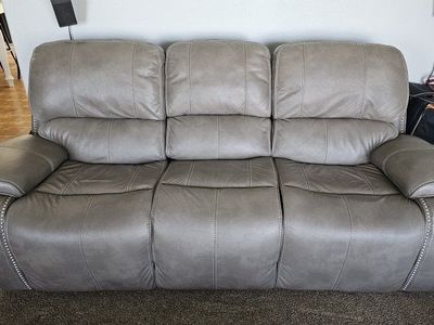 RC Willey Faux Leather Reclining Couch