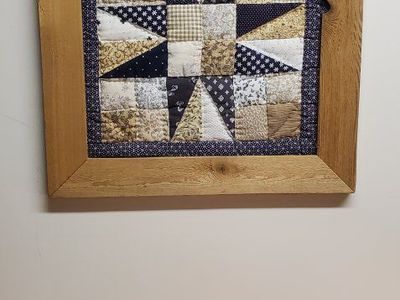 Wall Hanging - Rustic Star Design in Wood Frame