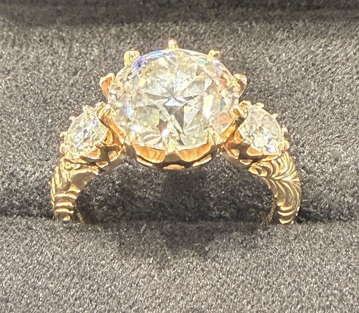 3.5 carat yellow gold engagement ring