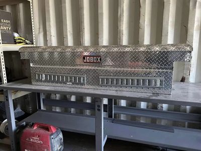JOBOX Diamond Plate Aluminum Truck Bed Tool Box - Large, Weather-Resistant Storage