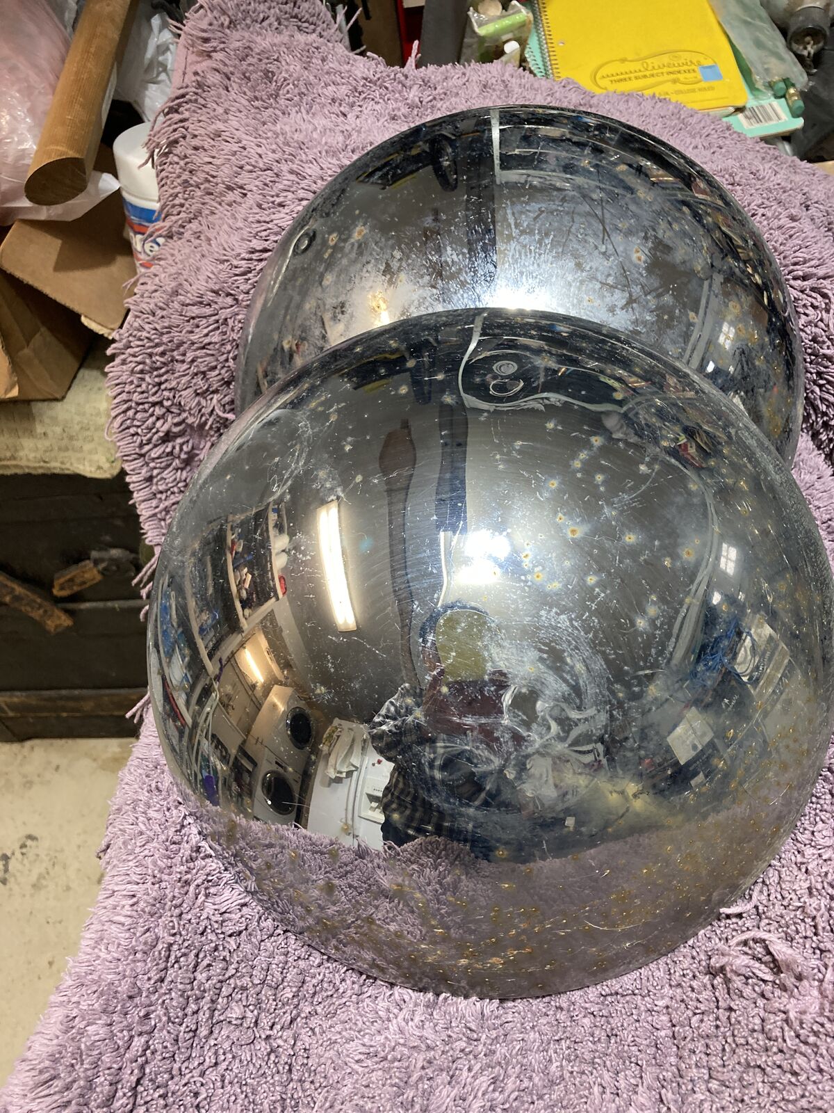 Two Chrome Moon Hub Caps