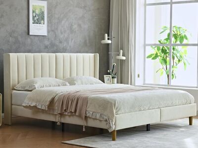 upholstered Platform Bed Frame/King Bed Frame NEW