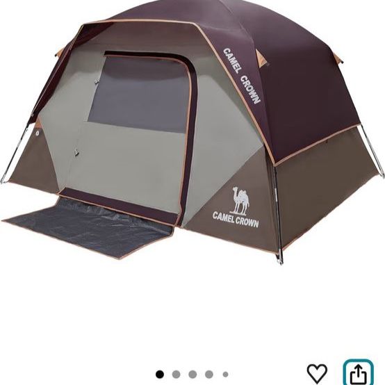 Camel Crown 4-Person Camping Tent - wine red/Purple