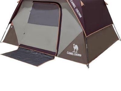 Camel Crown 4-Person Camping Tent - wine red/Purple
