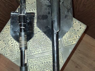 Pair of Folding Tactical Camping Shovels with Pick Attachment