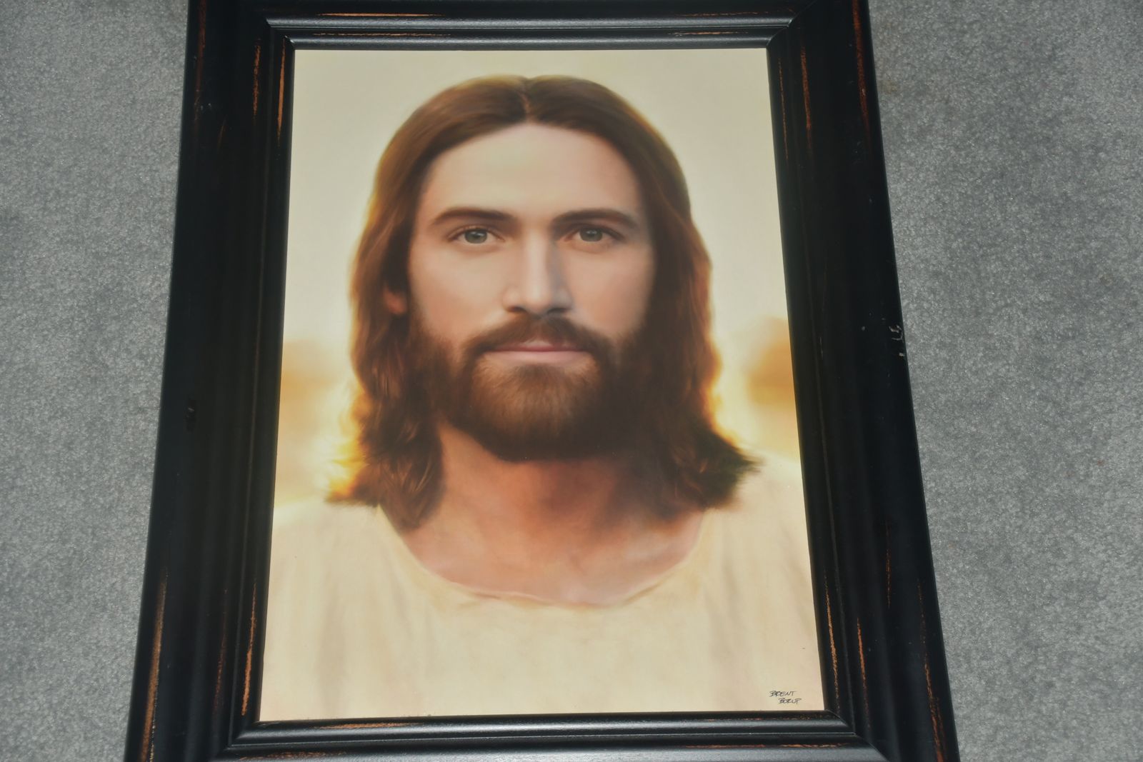 "CHRIST" PICTURE ~ BRENT BORUP ~ TEXTURED ~ 24" x 18" ~ JESUS ~ BEAUTIFUL! 