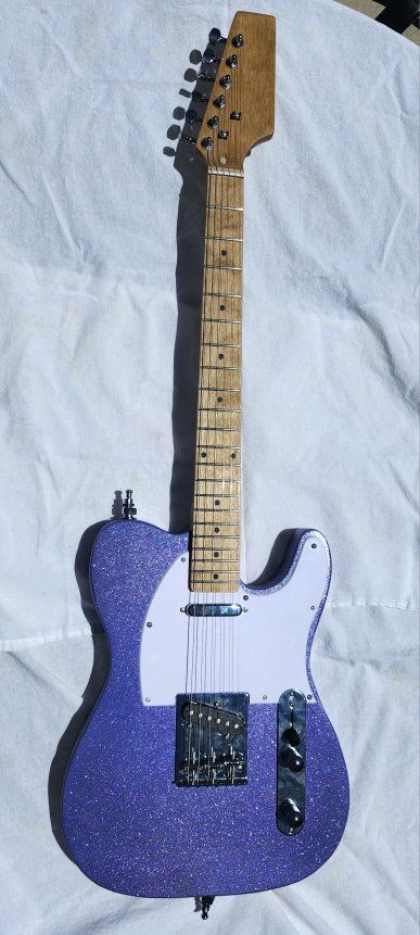 Sparkling Purple Electric Guitar - Telecaster Style - Unique Glitter Finish