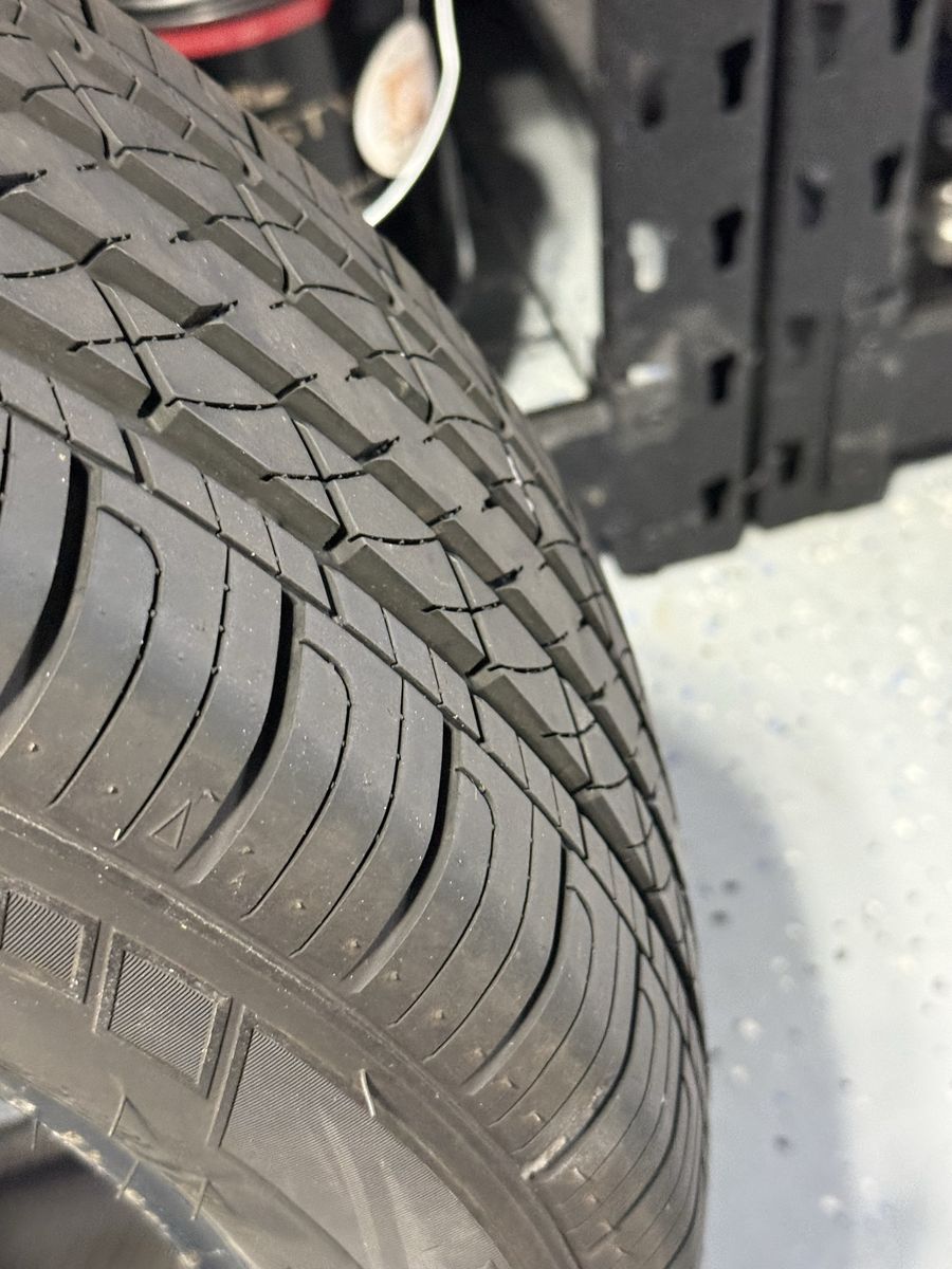 Free tire. Barley used as spare. Was on a ford fiesta as a spare. Maybe 50-100 miles then taking off.