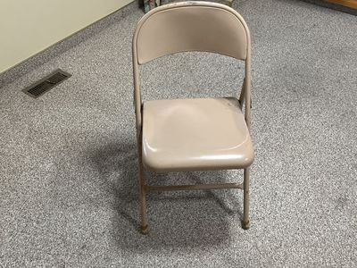 8 x Beige Metal Folding Chair