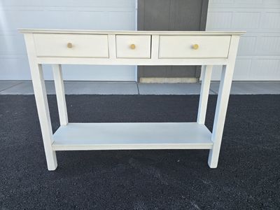 White Console Table / Entryway Table – 3 Drawers – Priced to Move