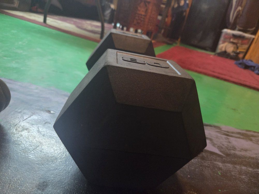 80 pound Encased Hex Dumbbell