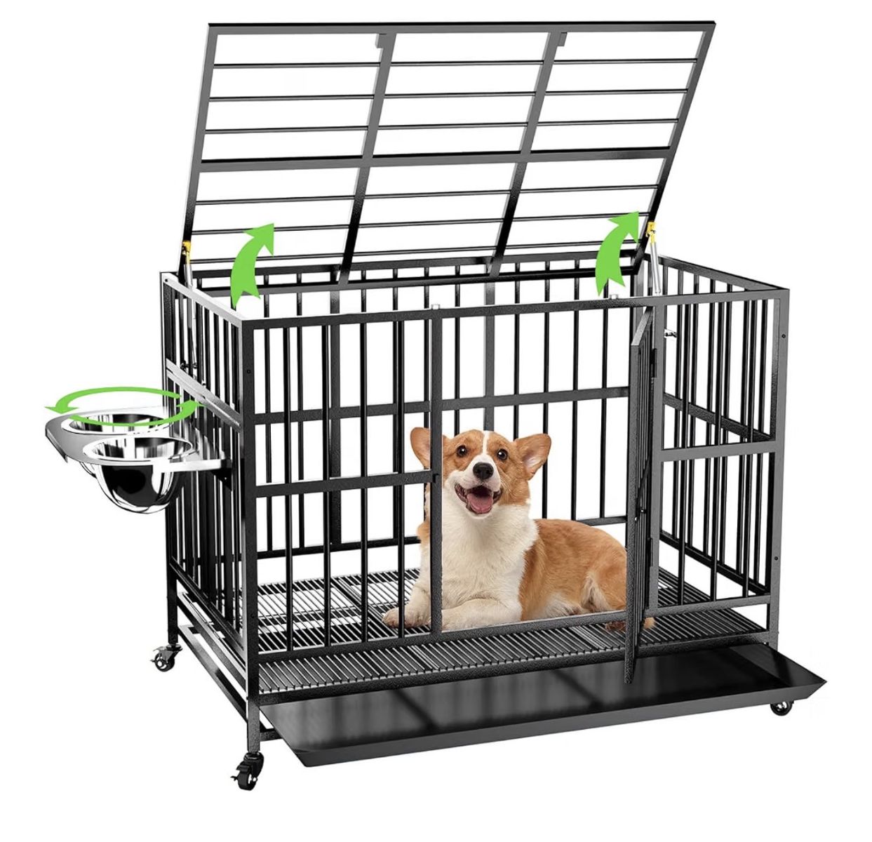 New  37" Heavy Duty Dog Crate with Wheels/Unique Air Lift
