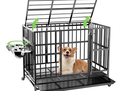 New 37" Heavy Duty Dog Crate with Wheels/Unique Air Lift