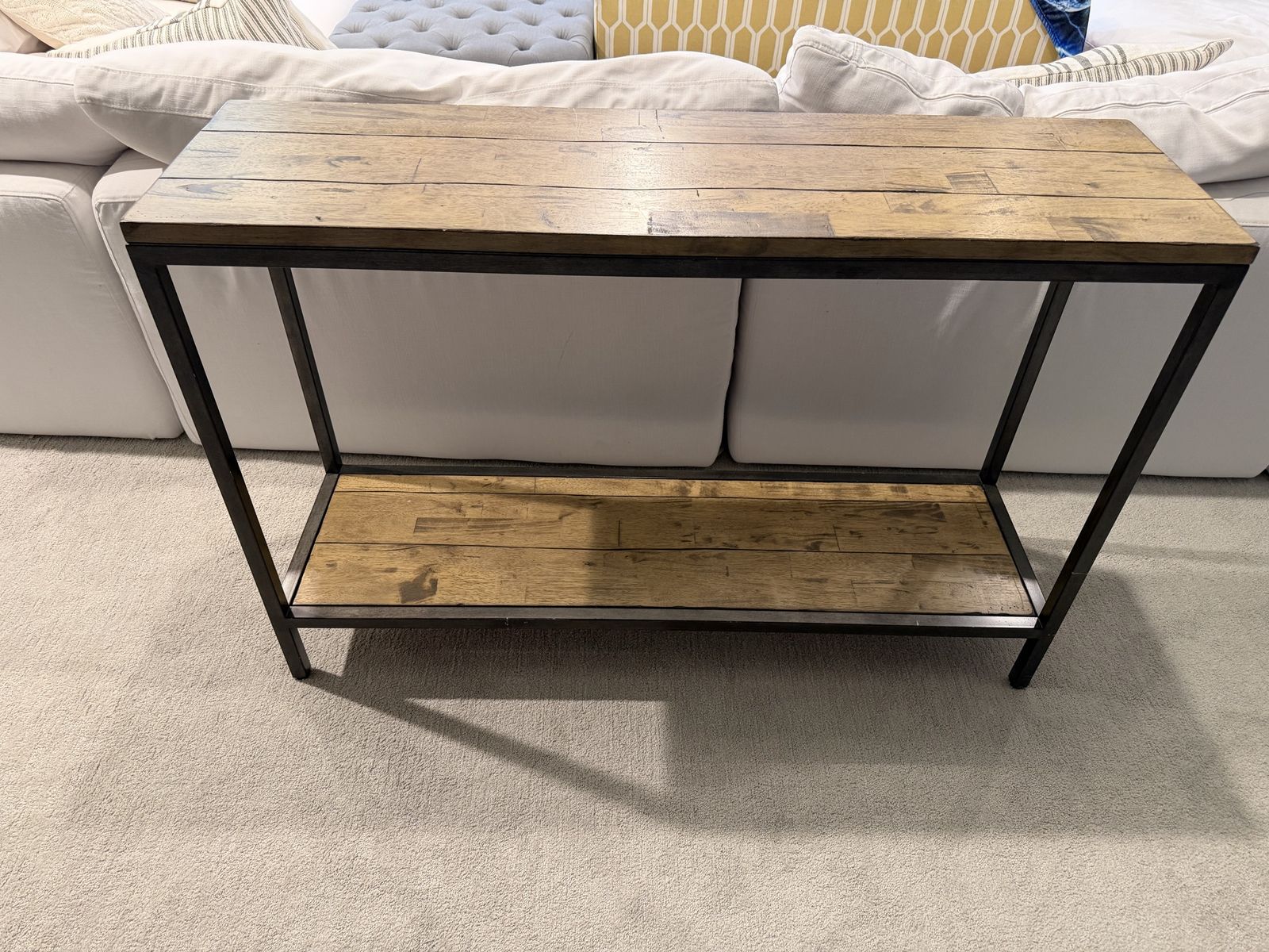 Wood and metal side table