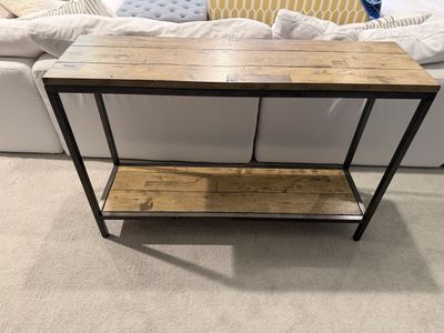 Wood and metal side table