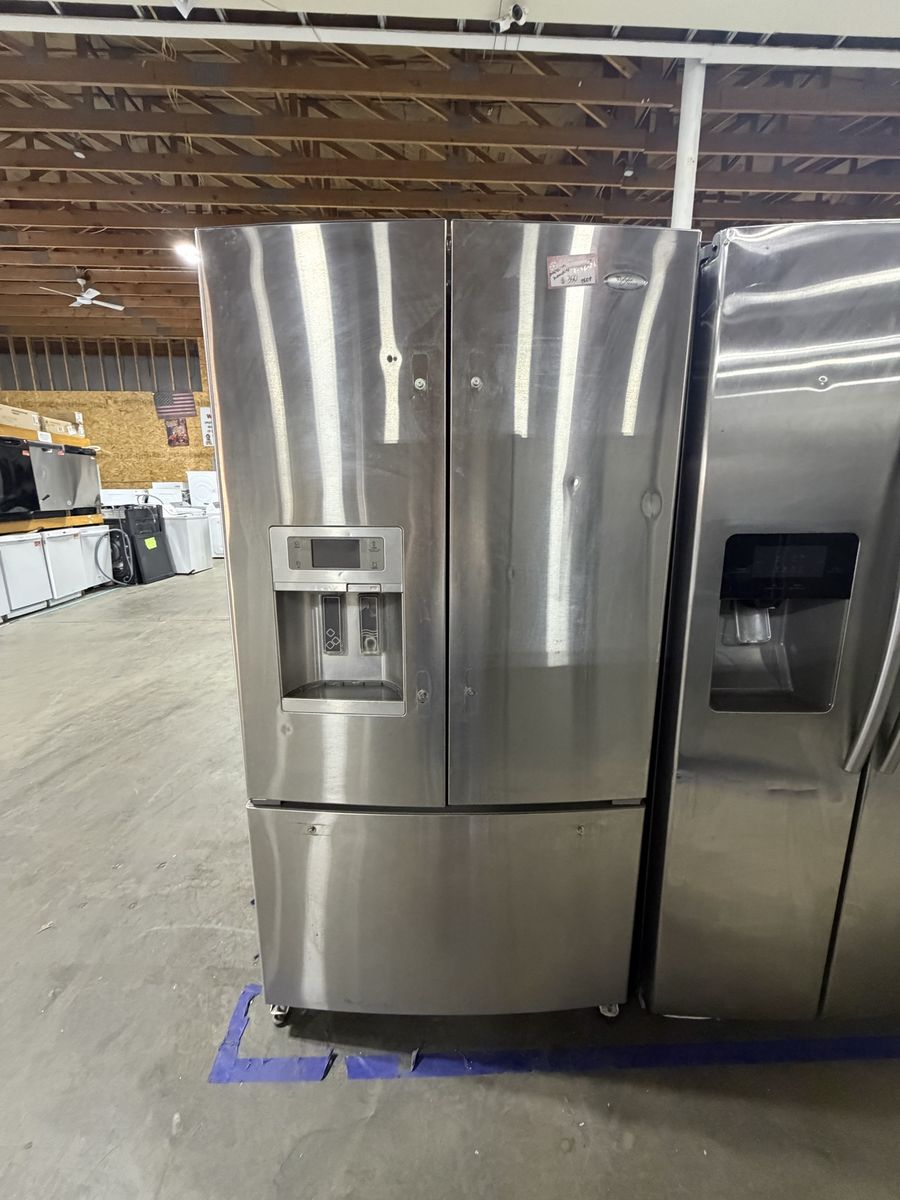 Good Whirlpool Stainless Steel French Door Refrigerator - No handles