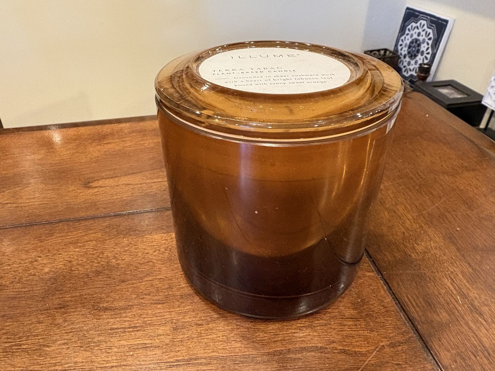 New Large Bronze Glass Illume Candle Masculine Scent