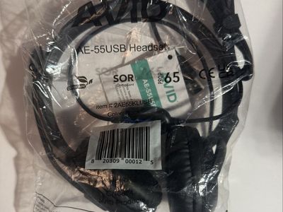 AVID AE-55USB Headset - Black USB Wired Headphones with Microphone, New in Package
