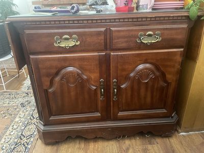 Keller Furniture solid cherry drop-leaf server buffet