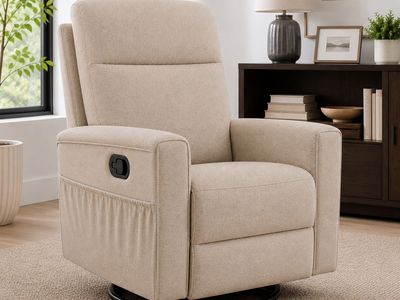 Korser LSJJ-XM-7035 Beige Swivel Rocker Recliner with Side Pockets