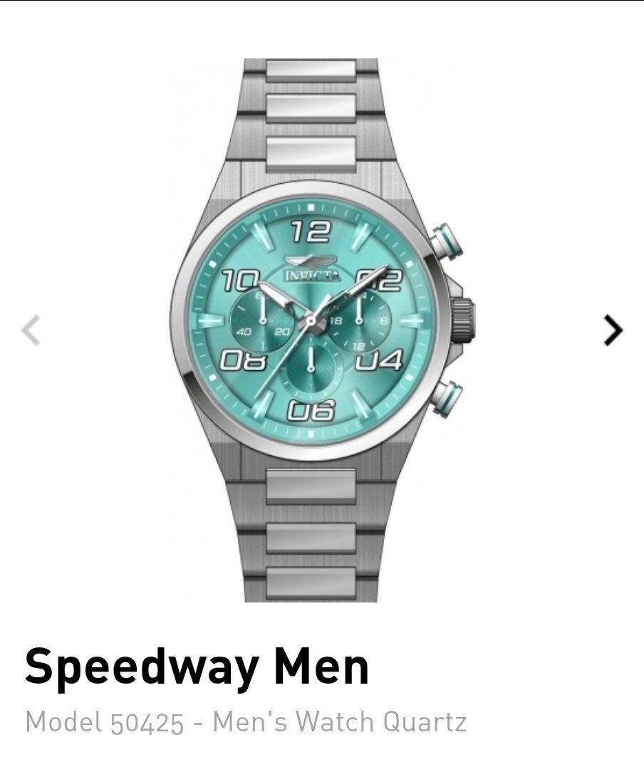 Invicta Speedway Men's Watch 50425 - Tiffany Blue Dial, 44mm Case, Quartz Chronograph