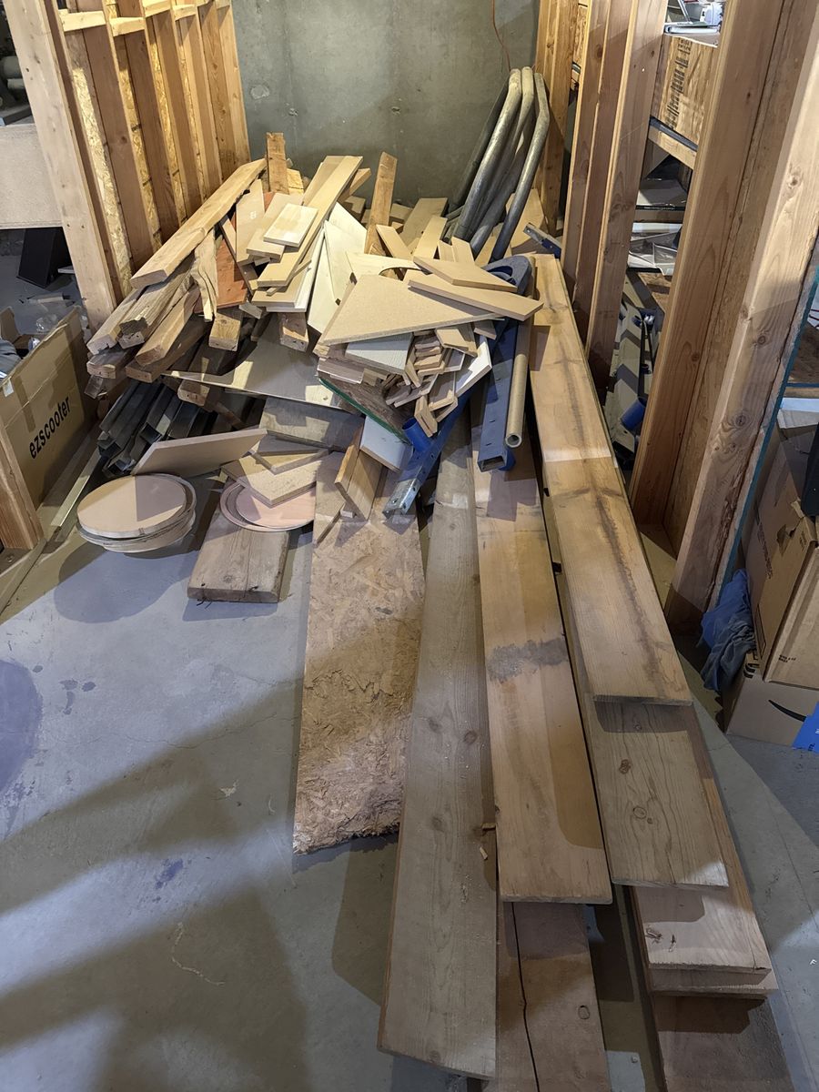 Assorted Scrap Wood, Lumber, Plywood & MDF Pieces - Mixed Lot for DIY Projects. Bring help you haul.
