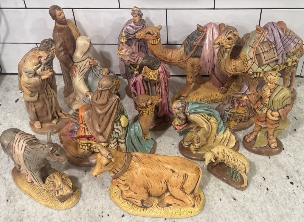 Large Vintage Nativity Scene 1980's Christmas