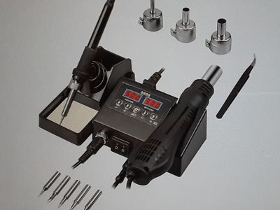 New 2-in-1 Soldering Iron Station Cool/Hot Air Conversion, Digital Temperature Correction and Sleep Function