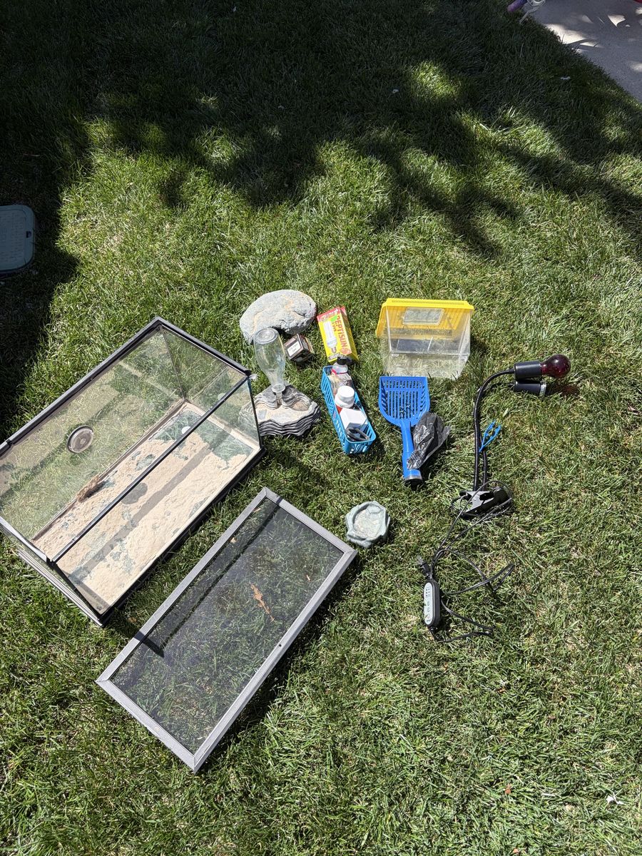 Terrarium with supplies