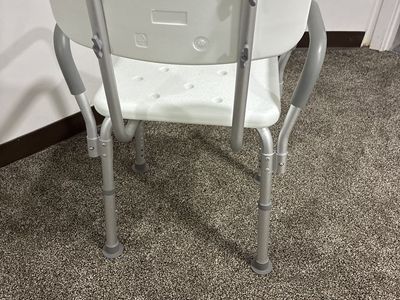 Adjustable Height Shower Chair with Backrest and Arms