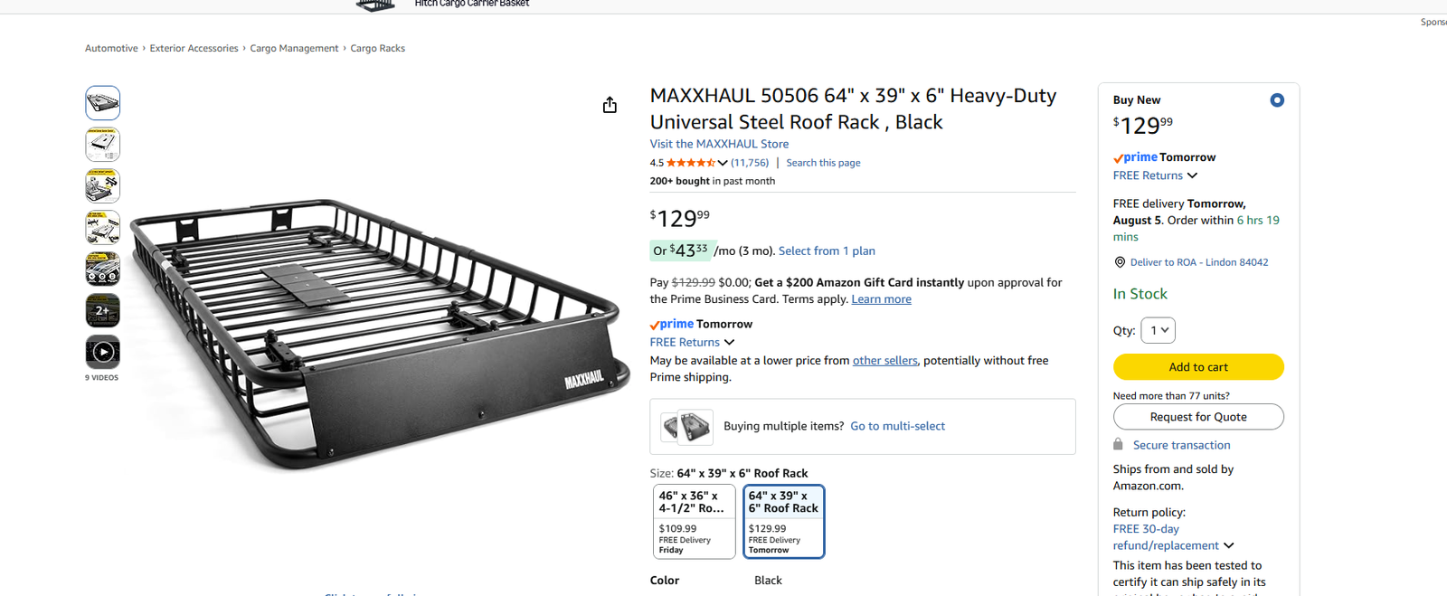 Heavy-Duty Universal Steel Roof Rack