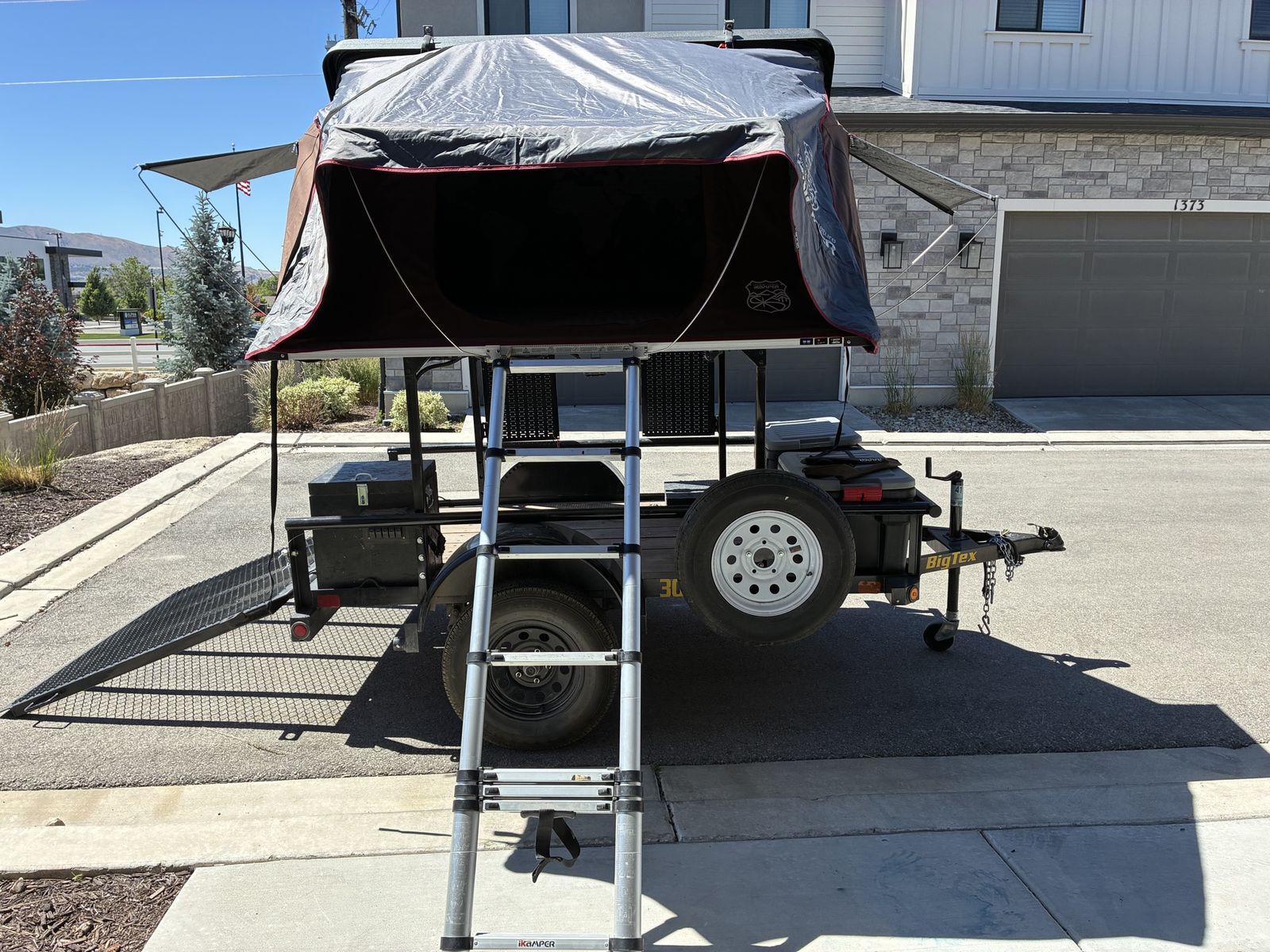 iKamper Skycamp 2.0 Rooftop Tent on Big Tex Trailer - Complete Camp Setup