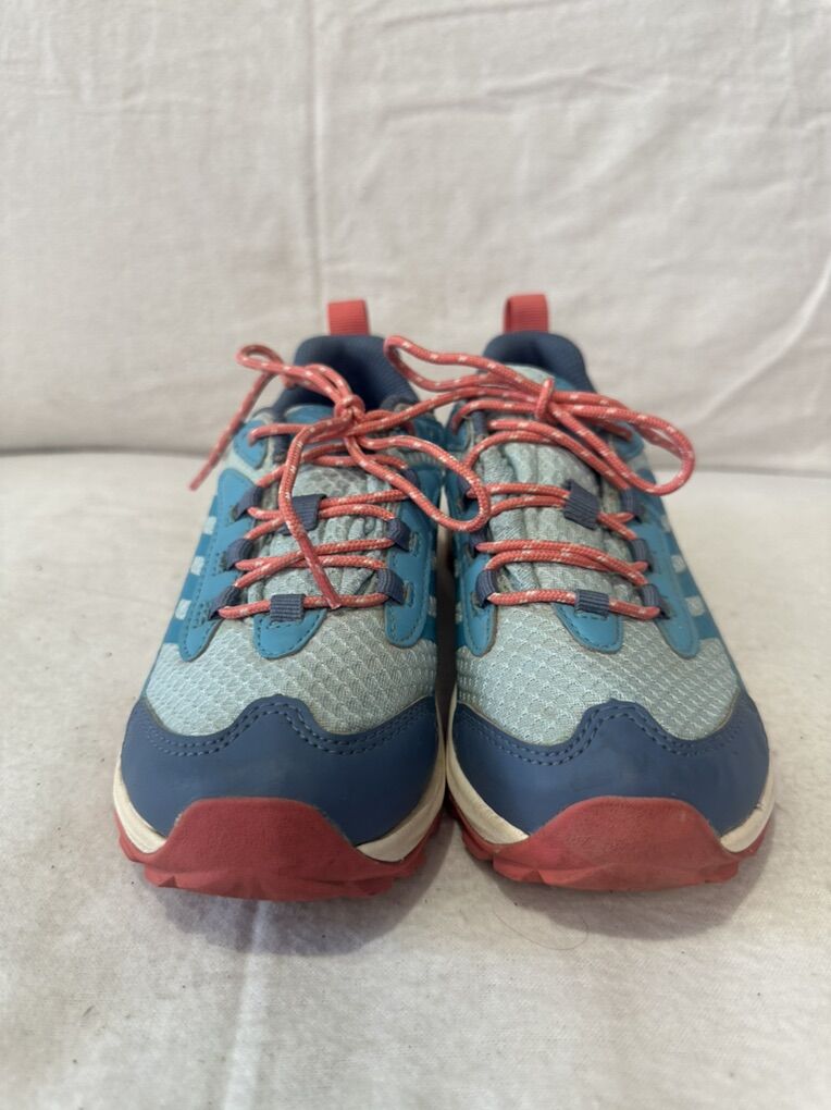 Merrell Youth Sz 2 Blue/Peach Wtrprf Hiking Shoes