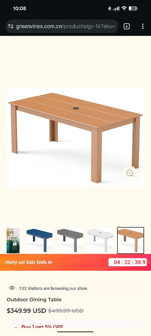 exterior dining table