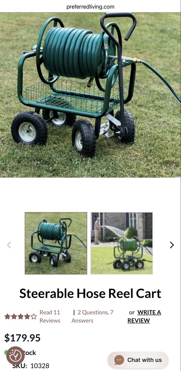 Heavy Duty Steerable Garden Utility Cart Frame - Four Wheel Yard Wagon