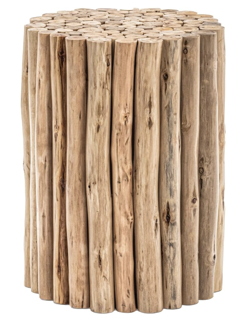 NEW Hand Crafted Round Shaped Wooden Farmhouse 21" Height End Table, Pedestrial Side Table, Boho Decor