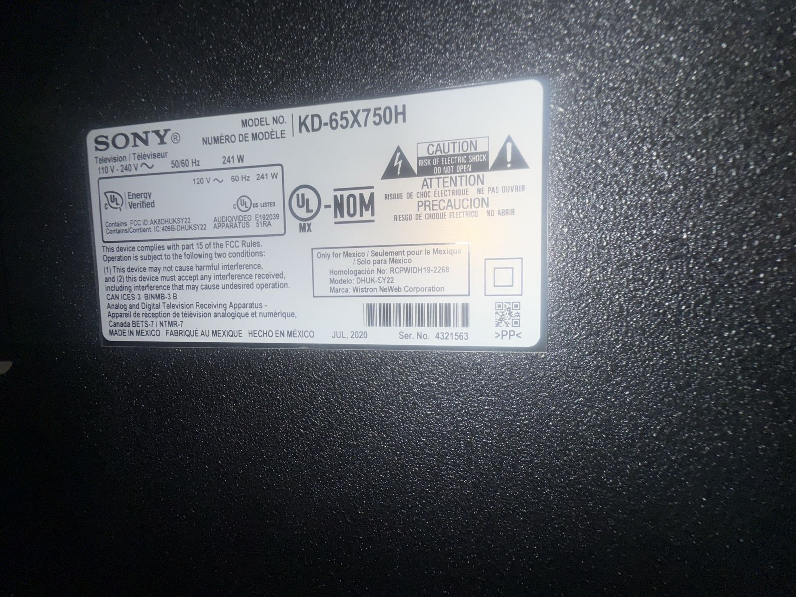 Sony KD-65X750H 65-inch 4K Smart LED TV with Remote