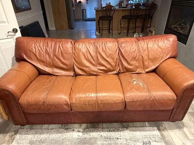 Leather Couch, Love Seat, And Chair
