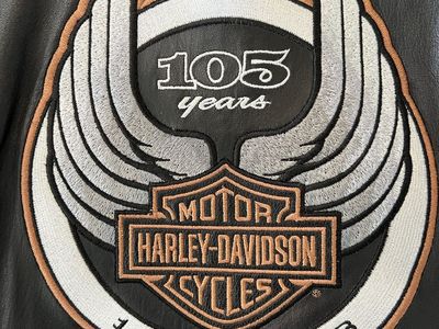 Harley-Davidson 105th Anniversary Black Leather Jacket - Women's Size L (1903-2008 Edition)