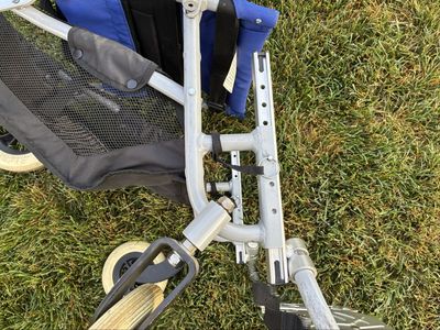 Blue Adaptive Pediatric Stroller / Wheelchair with Caster Wheels