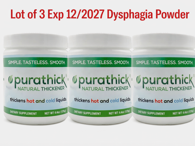 Purathick Natural Thickener 4.4oz (125g) Lot of 3 Exp 12/27 Thickens Hot & Cold