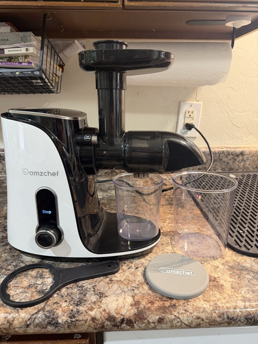 AMZCHEF Cold Press Masticating Juicer - White/Black