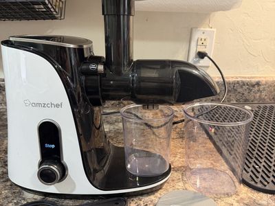 AMZCHEF Cold Press Masticating Juicer - White/Black