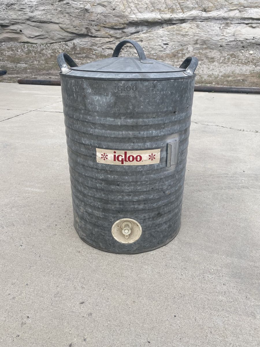 Vintage Igloo 10 Gallon Metal Water Cooler Jug with Spigot - Heavy Duty Industrial