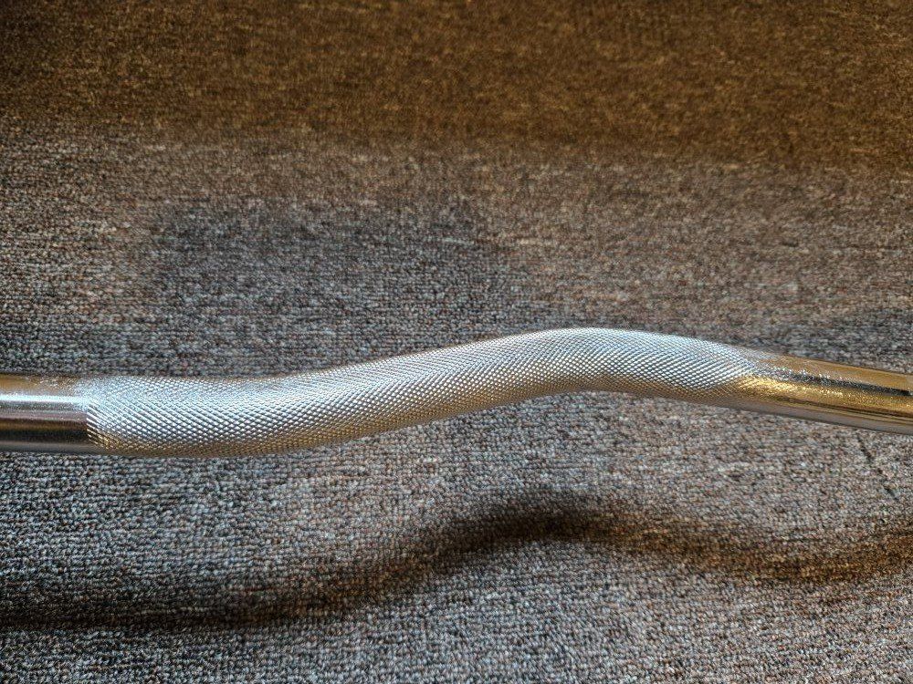 Chrome EZ Curl Bar - Standard Weight Lifting Barbell