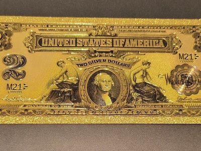 Gold Foil $2 Silver Certificate Replica Bill Collectible Banknote
