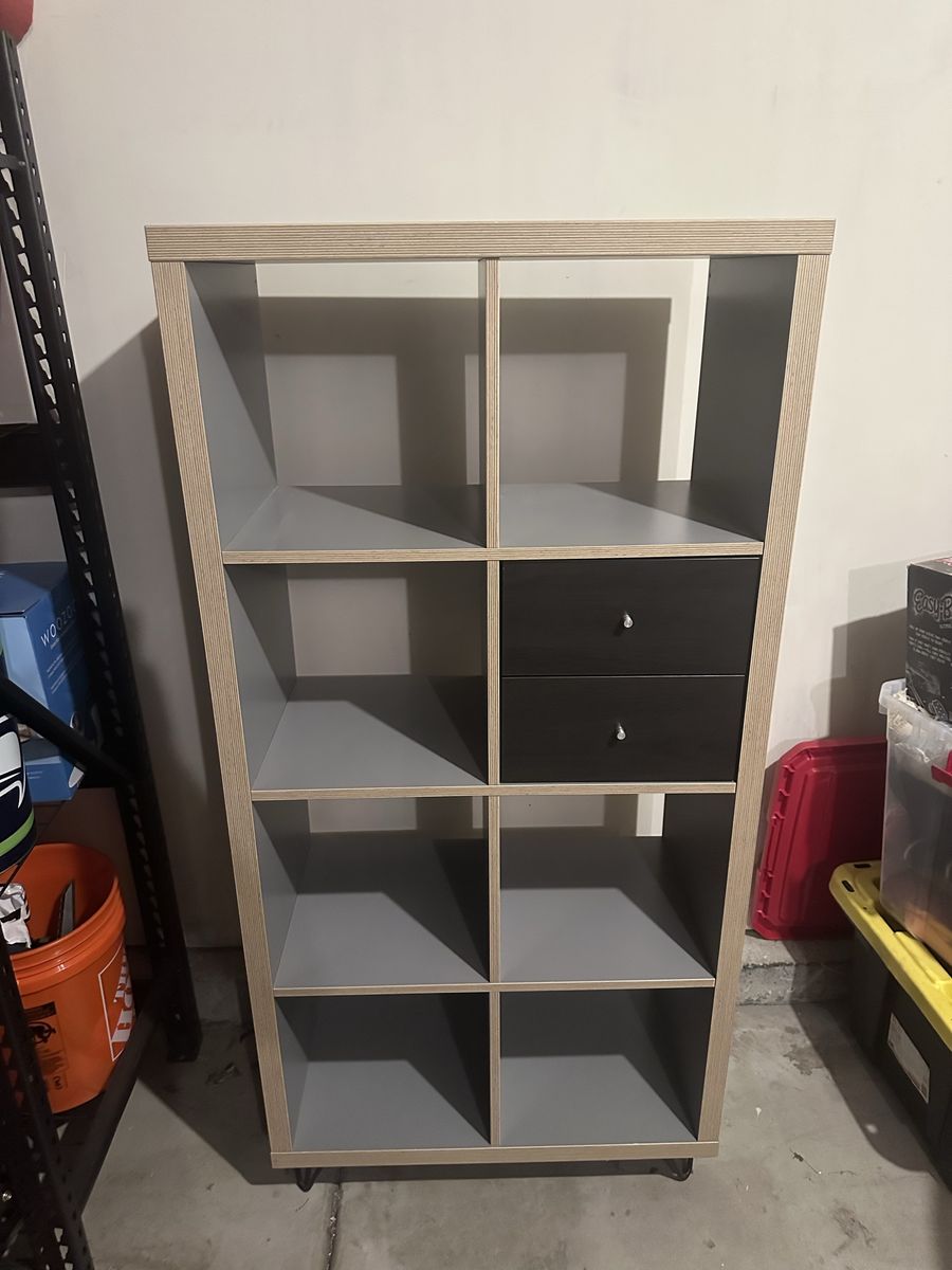 IKEA KALLAX Walnut Effect Light Gray